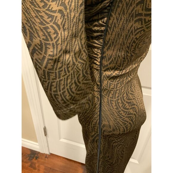Fendi Brown FF-Vertigo Stretched Twisted Front Sheath Dress, Size 4 (US) 40 (IT) - Picture 7 of 12